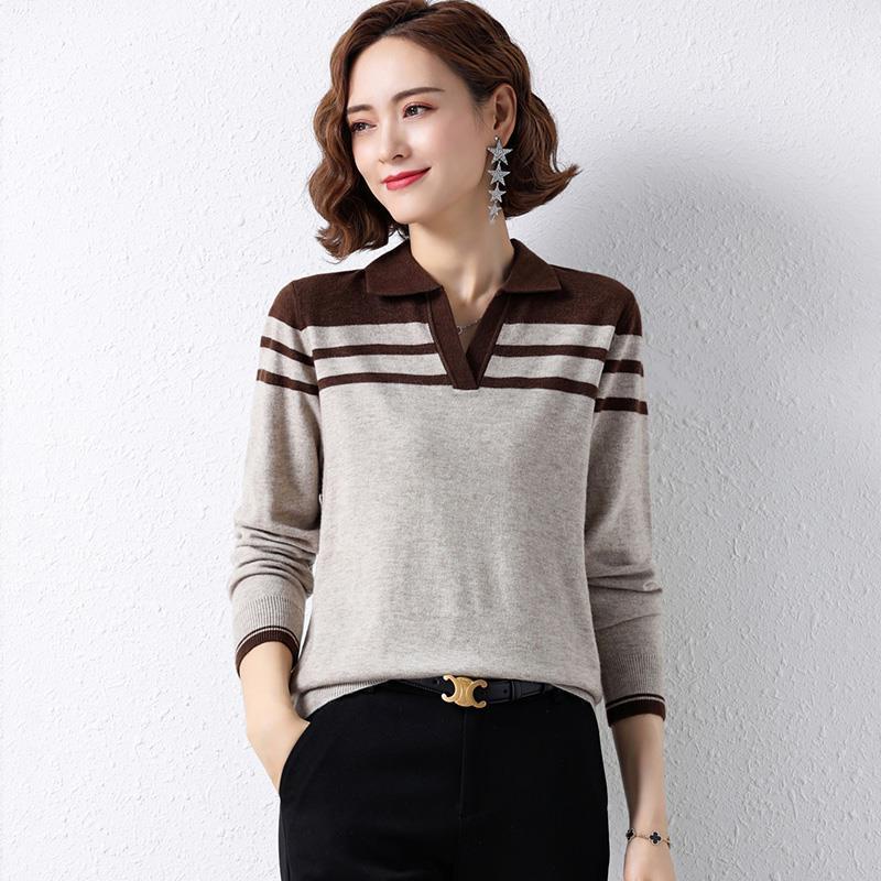 Áo Thun Polo / Áo Len Tay Dài / Phong Cách Mùa Thu / Phong Cách Mới / Áo Len / Áo Len Rộng / Áo Dài Tay