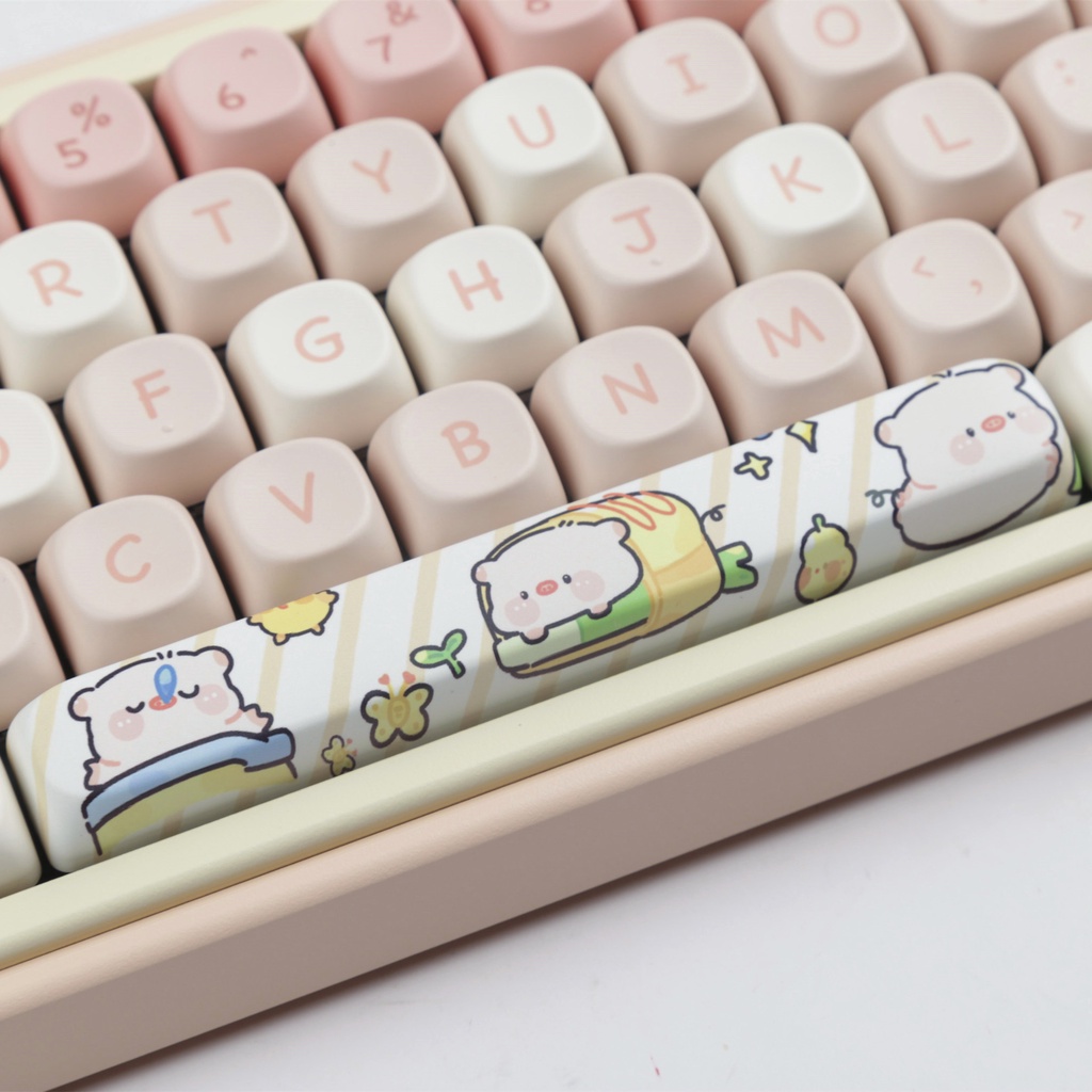 Heo Hồng Keycaps MOA Profile Hoạt Hình Dễ Thương PBT Dye Sub bàn phím cơ Keycap