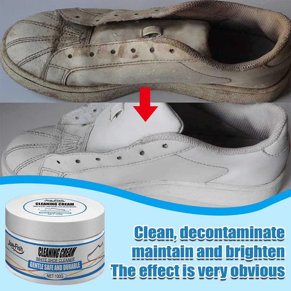100g White Shoes Cleaning Stain Whitening Cleaner Dirt Cream For Shoe Brush Reusable Shoes Cleaning With Wipe Sponge
