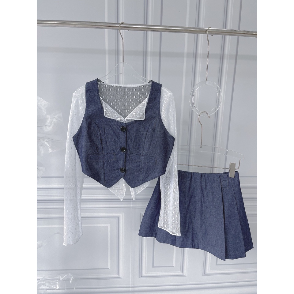 Set jean 3món xếp ly