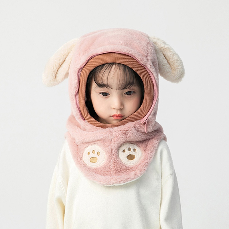 Bbyter trẻ em thời trang mùa đông ấm áp earflap earmuff beanies mũ phụ nữ chống gió dễ thương sang trọng gấu tai mặt nạ mũ