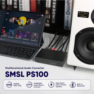 Smsl ps100 bộ chuyển đổi âm thanh đa chức năng es9023 chip dac home car music audio converter 24bit 192khz hdmi âm thanh cho tv