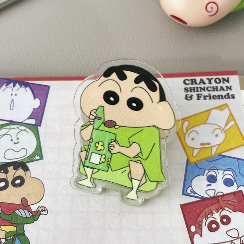 Kẹp Giữ Giấy Ghi Chú Bằng Acrylic In Hoạt Hình Cậu Bé Bút Chì Shin-Chan