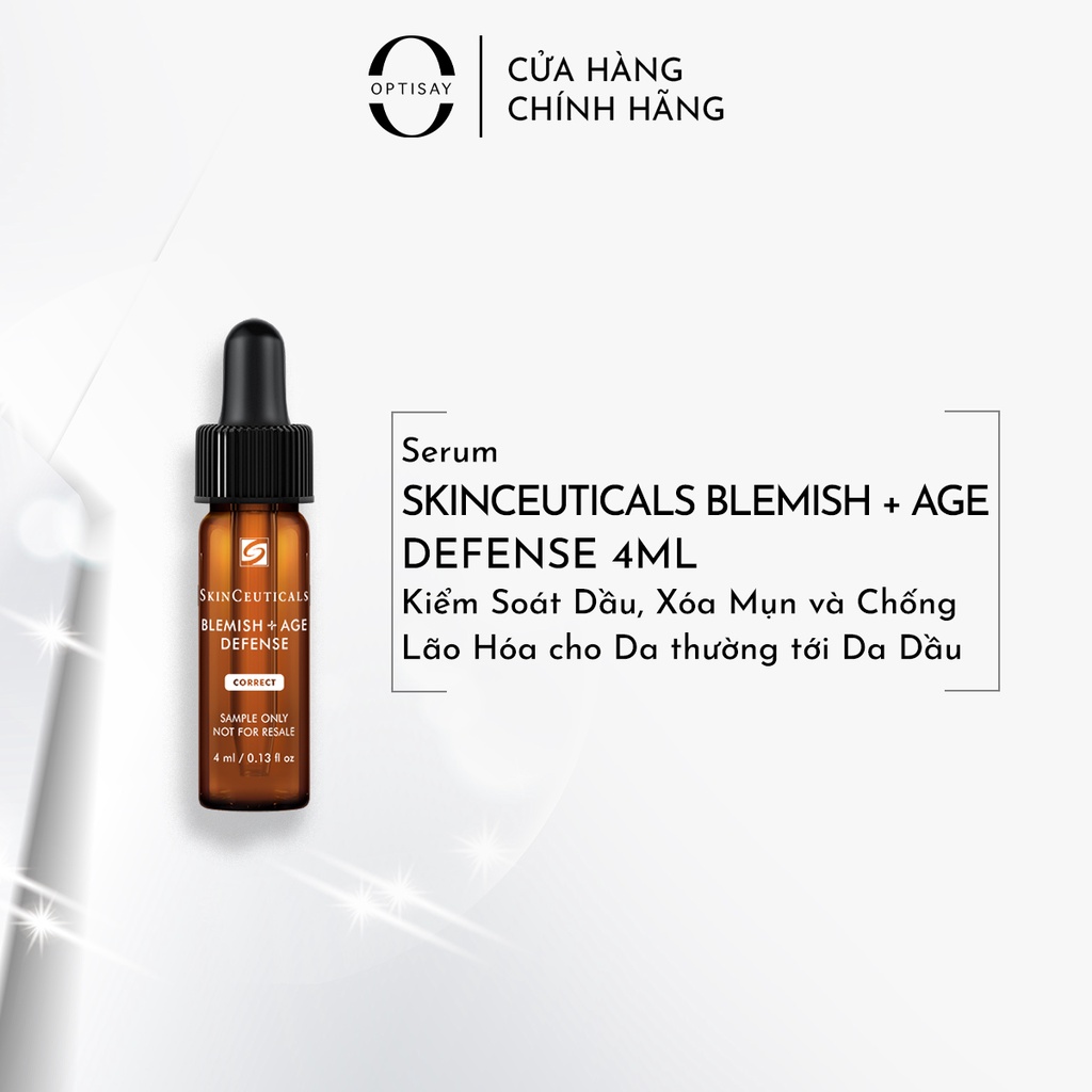 Serum SkinCeuticals Blemish + Age Defense 4ml Kiểm Soát Dầu, Xóa Mụn và Chống Lão Hóa cho Da thường tới Da Dầu