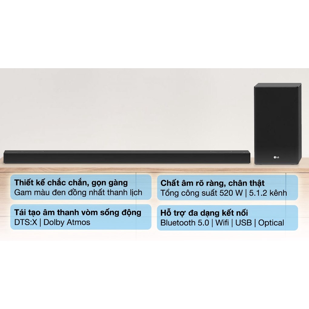 Loa thanh Soundbar LG SP9A 5.1.2ch Hires Audio - Mới 2021 hàng chính hãng bảo hành