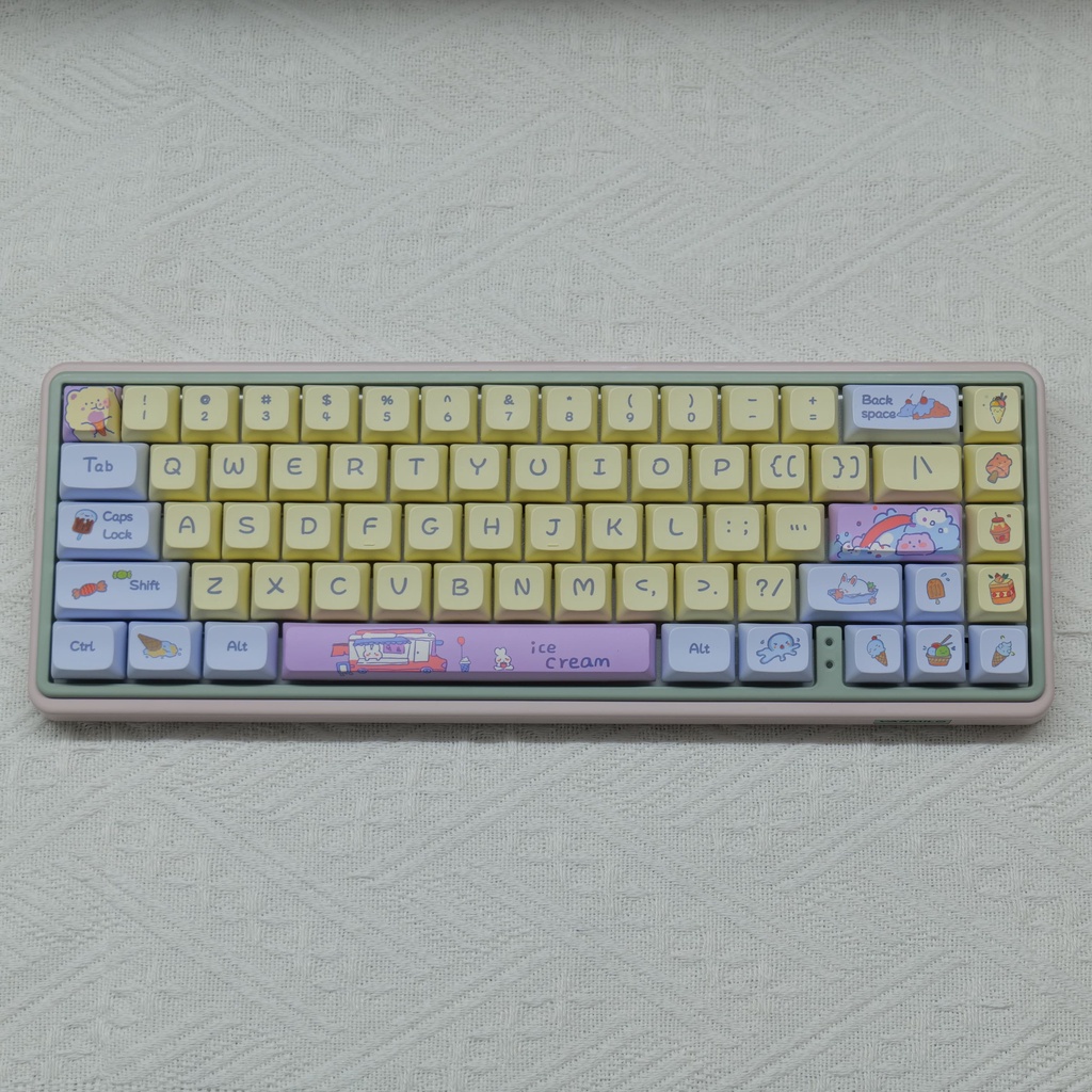 Marshmallow ice cream keycaps xda profile cartoon pbt dye sub bàn phím cơ keycap