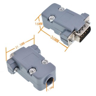 Btlimer db9 d-sub connector plug, 485 com port protective 9 pin jack socket, com plug connector có thể tháo rời với vỏ nhựa rs232 serial female port socket dây cáp