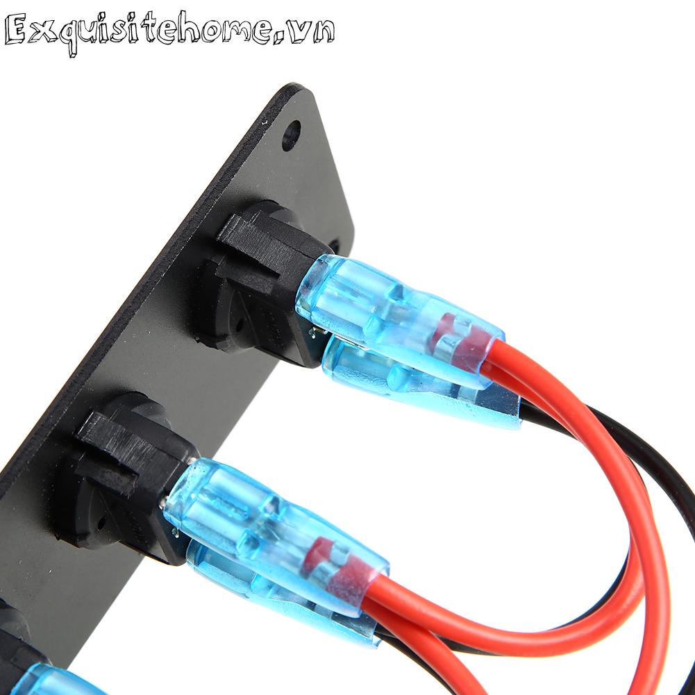 Bảng điều khiển công tắc rocker led 5 gang màu xanh không thấm nước 12v 20a 24v 10a cho thuyền ô tô