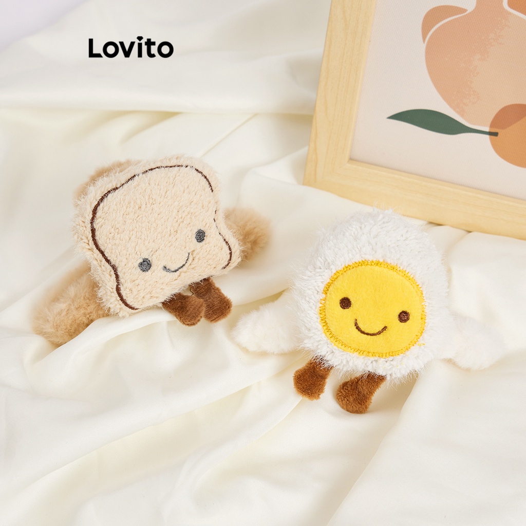 Kẹp tóc Lovito phối hoạt hình giả lông thú phong cách xinh xắn cho nữ L60AD073