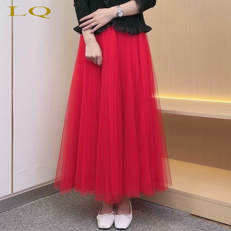 Chân Váy Múa Ba Lớp Dáng Chữ A Dài Vừa Phải 720 Độ Thời Trang