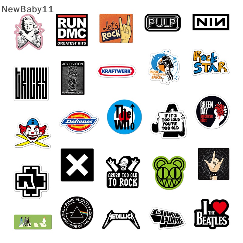 Newbaby 50/52 cái đồ chơi nóng bỏng kiểu dáng xe graffiti sticker rock roll ca sĩ dán cho máy tính xách tay tự làm ba lô chai nước xe đạp decal.