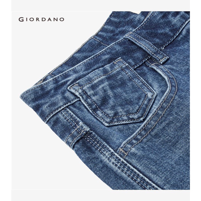 Quần denim GIORDANO 18113615 ống rộng phối 5 túi thời trang dành cho nam