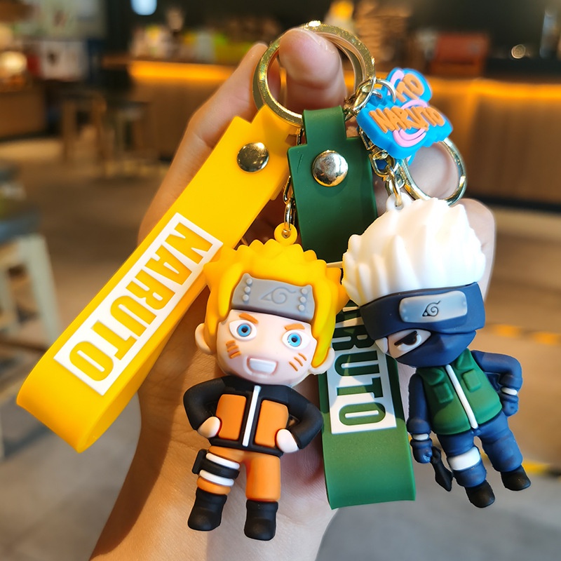 Phim hoạt hình pvc naruto sasuke đồ chơi mềm móc khóa mặt dây chuyền xe móc khóa halloween