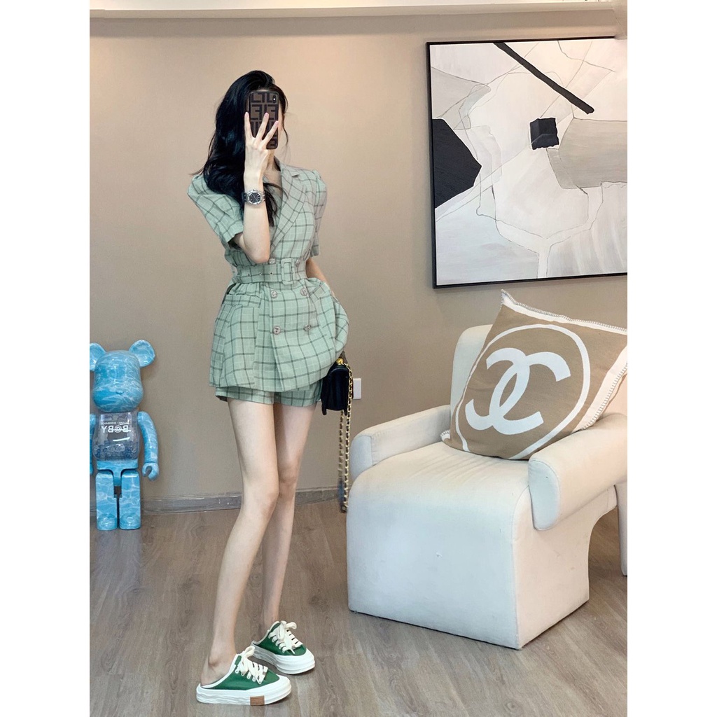 Bộ Trang Phục Công Sở Hai Mảnh Phong Cách Hàn Quốc Thời Trang Mùa Hè 2022 Cho Nữ