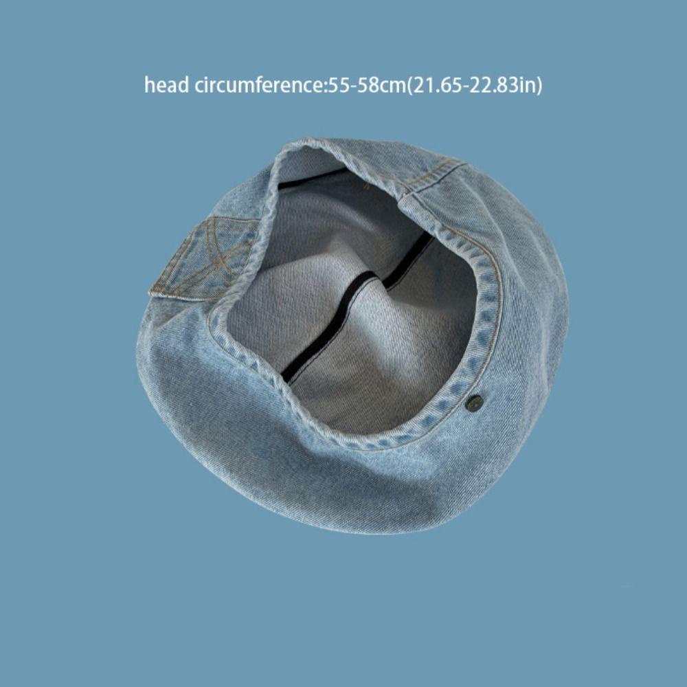 Oceanmap mũ nồi denim, mũ họa sĩ phong cách hàn quốc, mũ bát giác thời trang nghệ sĩ mũ newsboy mũ du lịch