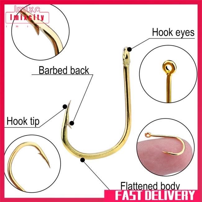 Imixcity 100 cái móc câu cá số. 3-12 câu cá bằng thép carbon cao với ngạnh cho nước ngọt nước mặn