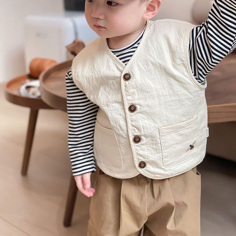 Áo Khoác Không Tay Thêu Họa Tiết Phong Cách Mới Thời Trang Xuân Thu Cho Bé Trai