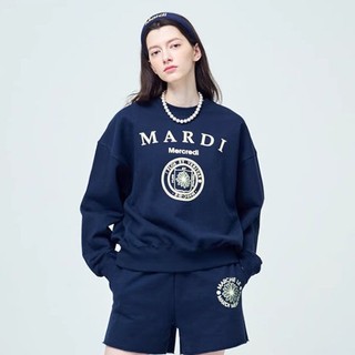 Mardimercredi cổ tròn in áo thun cotton thường nam nữ cùng phong cách all-match slimmer