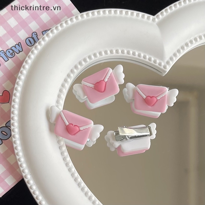 Thi phong bì đáng yêu đôi cánh thiên thần kẹp tóc cho bé gái kẹp tóc màu hồng ngọt ngào dễ thương side bang barrette y2k phụ kiện tóc vn