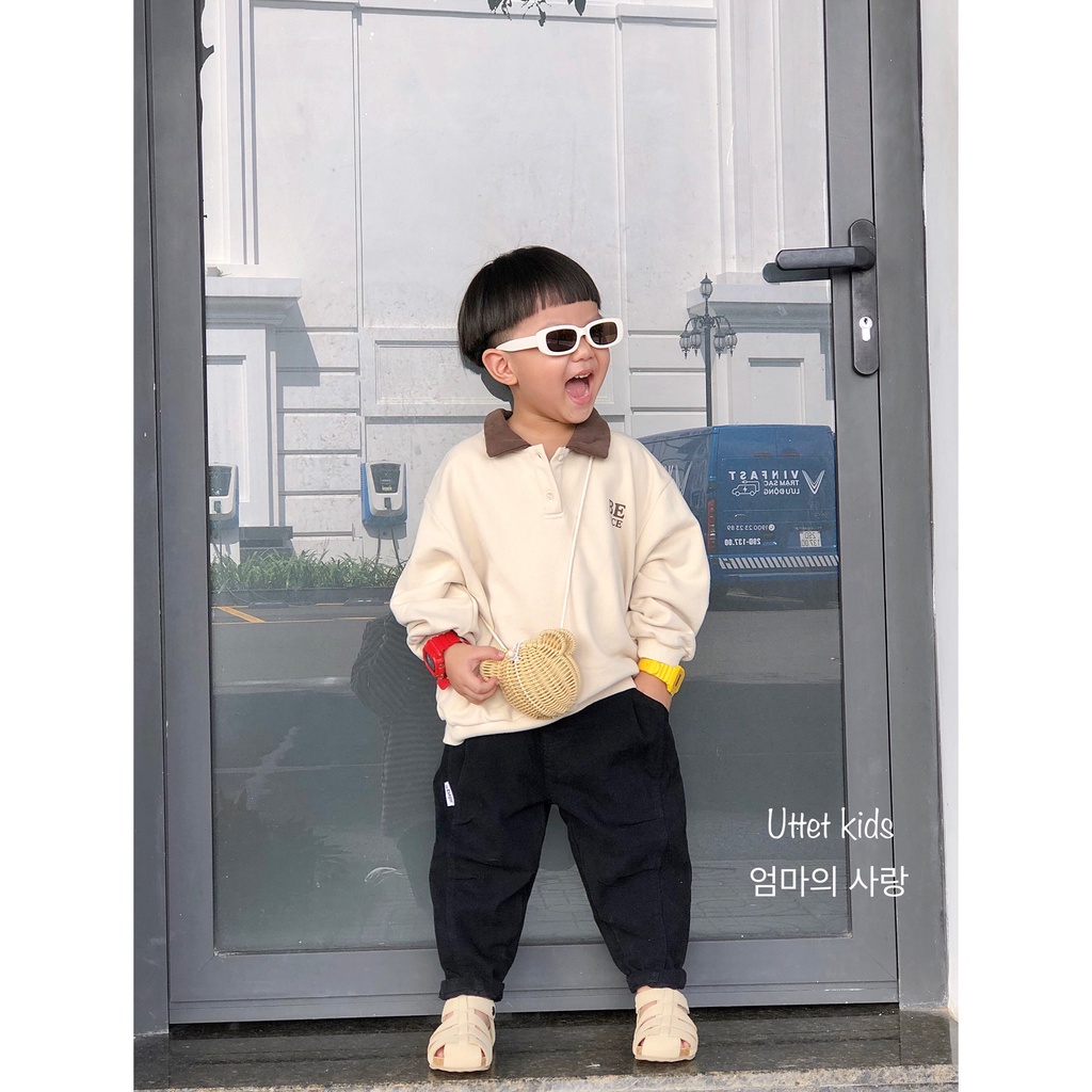 ÁO SWEATER POLO BE NICE 23633 PHONG CÁCH HÀN QUỐC CHO BÉ GÁI VÀ BÉ TRAI