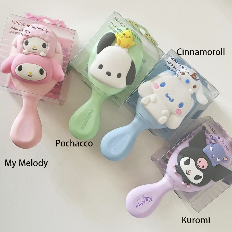 Popochacco Lược Chải Tóc Xoăn Mát Xa Da Đầu Họa Tiết Hoạt Hình Xinh Xắn Dành Cho Nữ