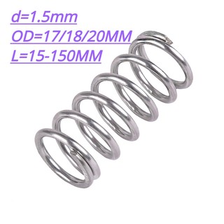 Gxcf:304 thép không gỉ d1.5mm od17 / 18 / 20mm lò xo nén lò xo dài lò xo lớn lò xo hồi vị lò xo lò xo áp suất lò xo