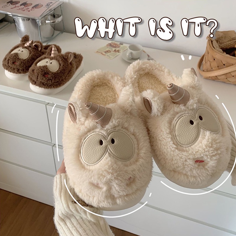 Dép Bông Đi Trong Nhà Hình Kỳ Lân Dễ Thương Cho Nữ