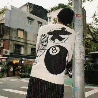 Nike x stussy nam đan áo len cổ lọ nữ thời trang giản dị ấm áp áo len chui đầu