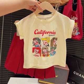  ready stock summer new style cute cartoon casual suit korean girl western style t-shirt + pleated skirt two-piece suit girl summer suit girl suit girl suit girl suit girl hàn quốc sports suit
