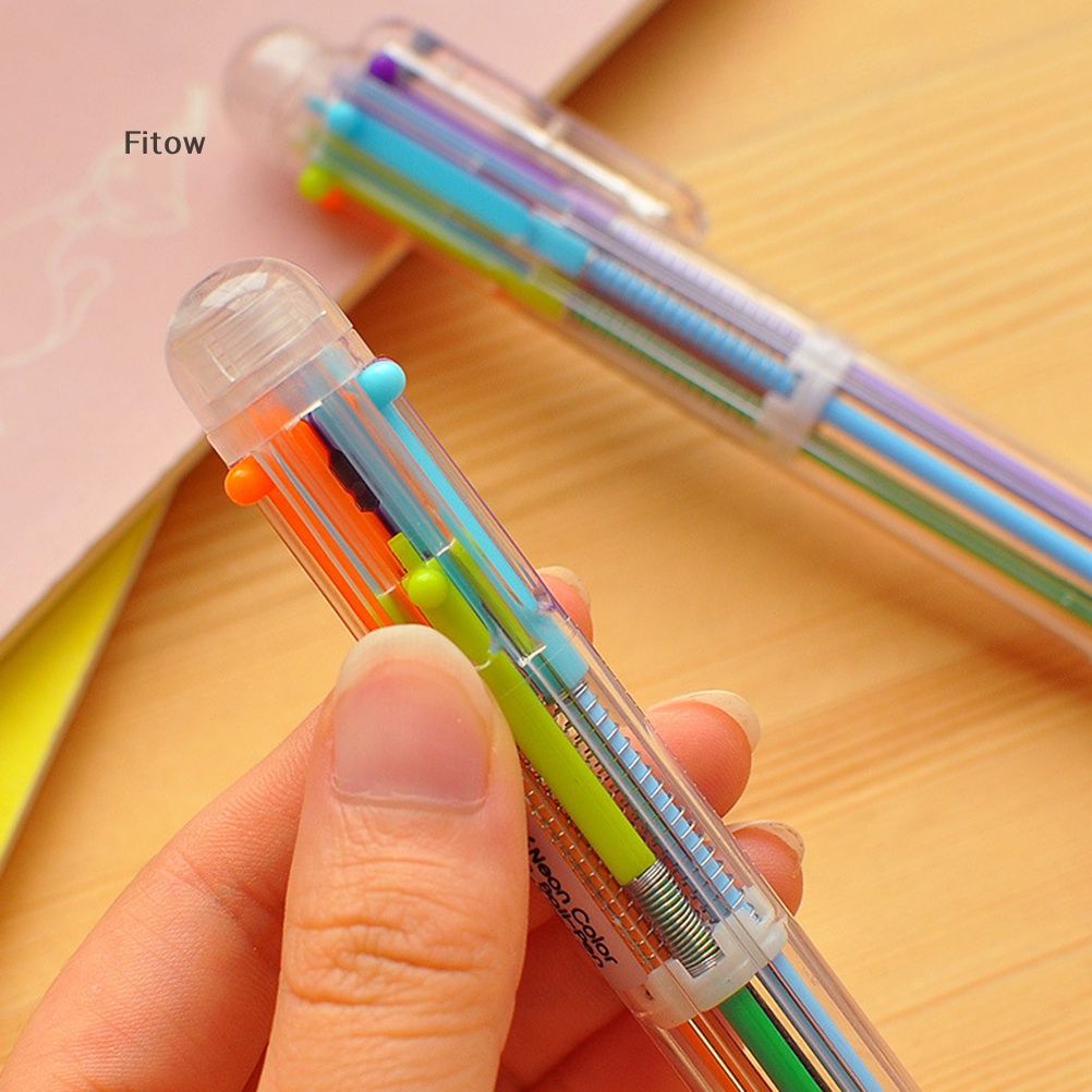 Ftw creative stationery multi-color ballpoint pen six-color ballpoint pen study pen fe