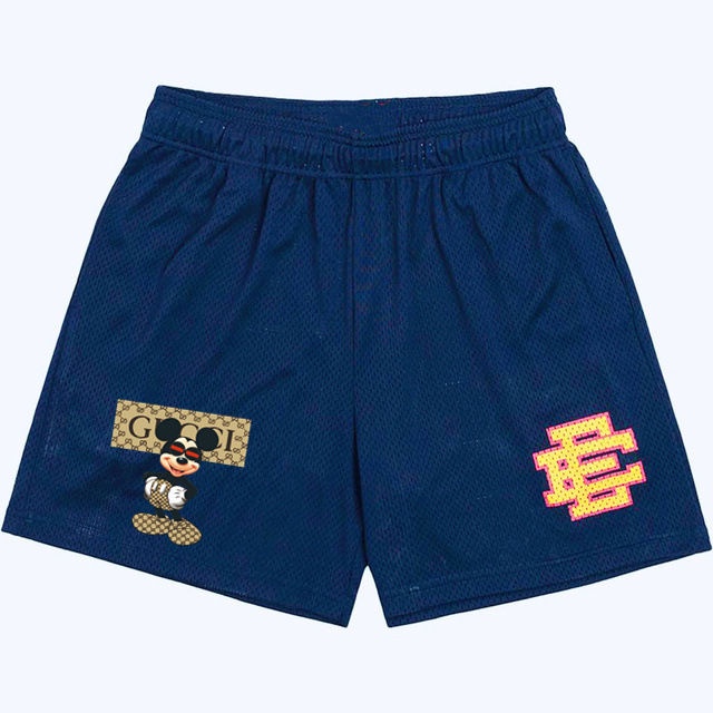 Eric Emanuel Quần Short Thể Thao Phối Lưới Dài Đến Đầu Gối Phong Cách Đường Phố Mỹ Cho Nam Và Nữ