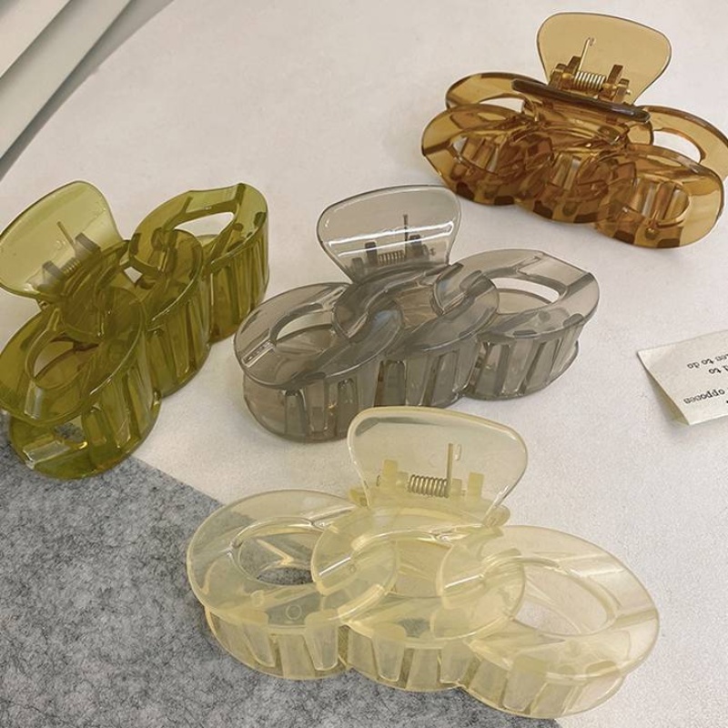 1 Kẹp Tóc Dạng Chuỗi Xích Bằng acrylic Màu Thạch Trong Suốt Phong Cách Hàn Quốc Thời Trang Cho Nữ