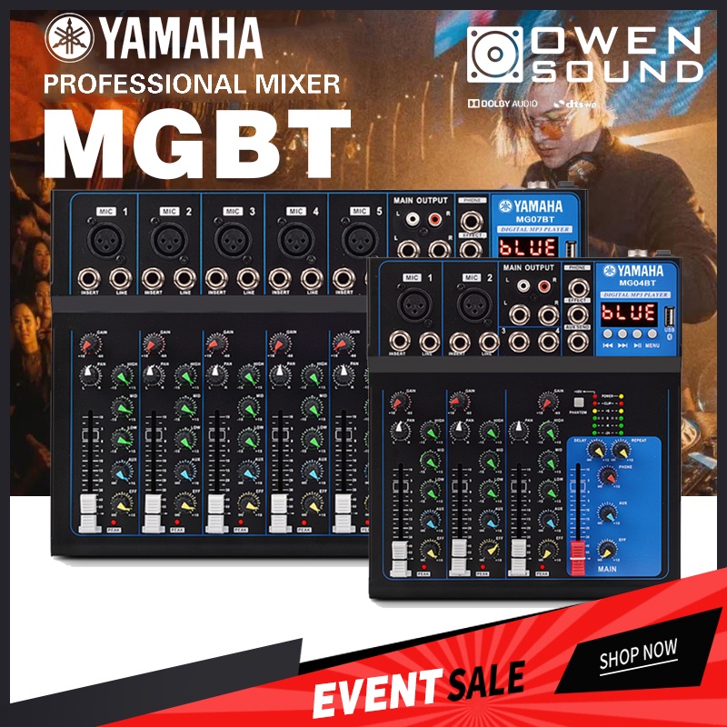 YAMAHA MG04BT / MG07BT mixer 4 / 7 channel mixer mini karaoke Bluetooth vang cơ lai số USB + Gia Đình Đỉnh Cao AloShop