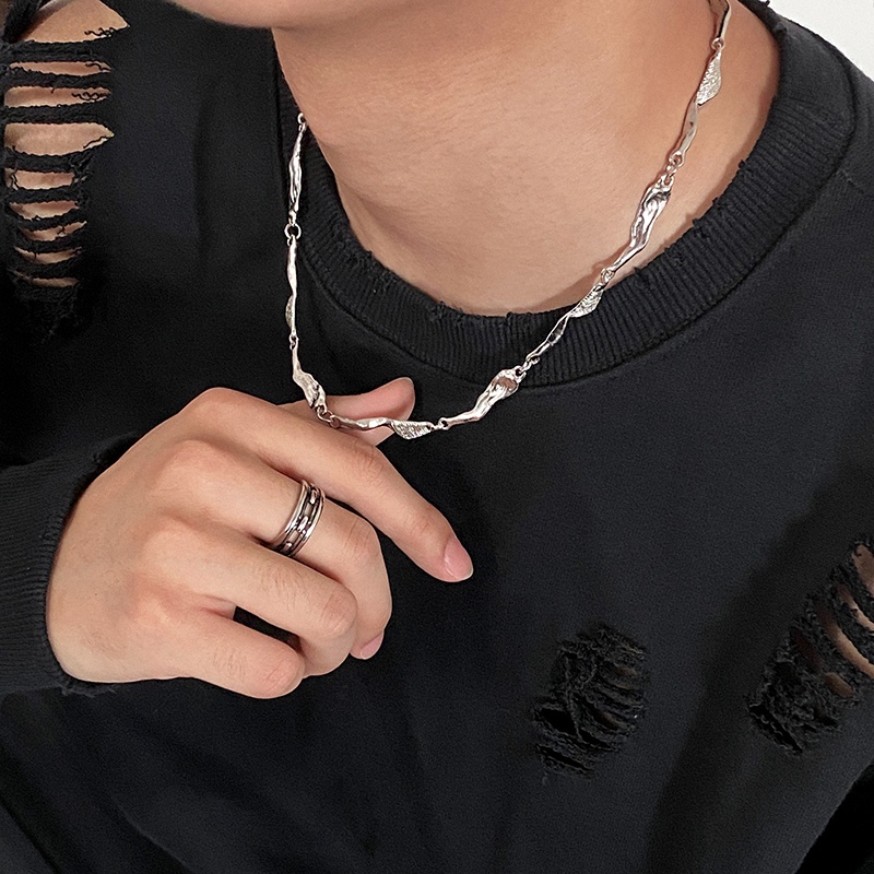 Vòng Cổ Choker Màu Bạc Thiết Kế Bất Đối Xứng Phong Cách Retro Thời Trang Cho Nữ