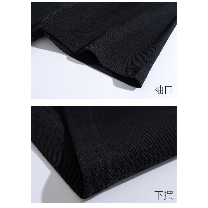 Áo polo Màu Đen Tay Ngắn Dáng Rộng Có Size Lớn M-8XL Dành Cho Nam Giới