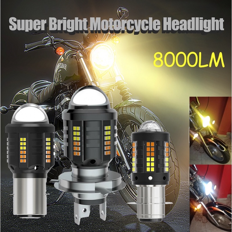 Đèn Pha Siêu Sáng H4 Led BA20D T19 P15D 8000LM 6000K Chuyên Dụng Cho Xe Mô Tô ATV UTV