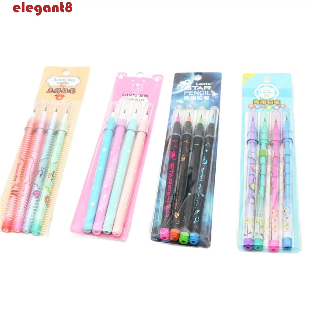 Bút Chì Nhựa In Họa Tiết Hoạt Hình Dễ Thương Chống Trầy Tiện Dụng Cho Văn Phòng