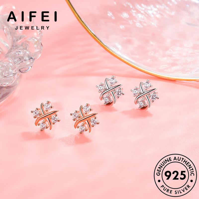 AIFEI JEWELRY xỏ thật Thời trang vàng tai khuyên cương tròn thời moissanite nữ bạc phụ kiện hàn bản quốc kim tua bông tính vuông 925 cá nguyên sức vành E178