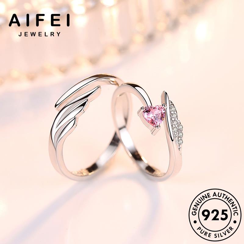 AIFEI JEWELRY thiên đôi nguyên trang moissanite thần trang kiện thật phụ bản kim 925 nhẫn quốc cặp sức thời đôi thời cương hàn bạc cánh R41