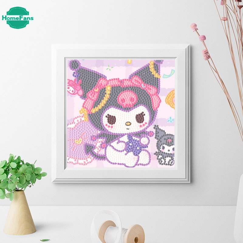 Bộ Tranh Đính Đá Tự Làm Thủ Công Hình Kuromi Cho Bé