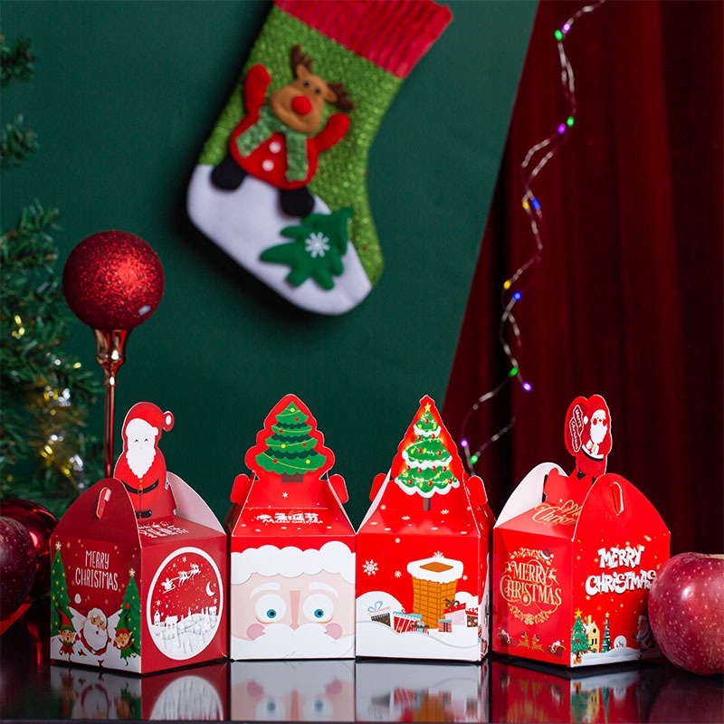 Hộp quà noel trang trí đựng quà vỏ hộp hàng loại 1 giáng sinh trộn mẫu khác nhau