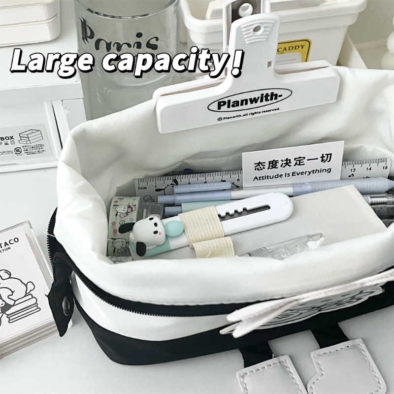 Túi Đựng Bút Bằng Vải Canvas Cỡ Lớn In Hình Chú Chó Pacha Dễ Thương