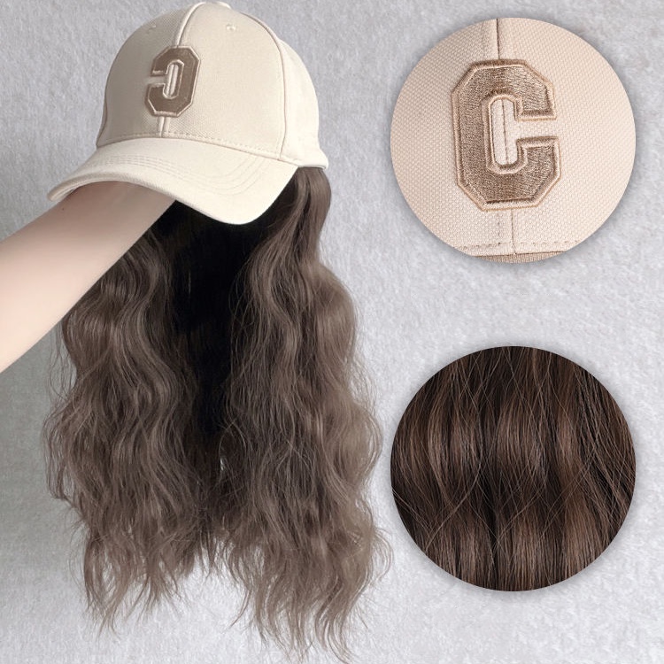 Mũ Lưỡi Trai Phối Tóc Giả Dài Thẳng Thời Trang Cho Nữ