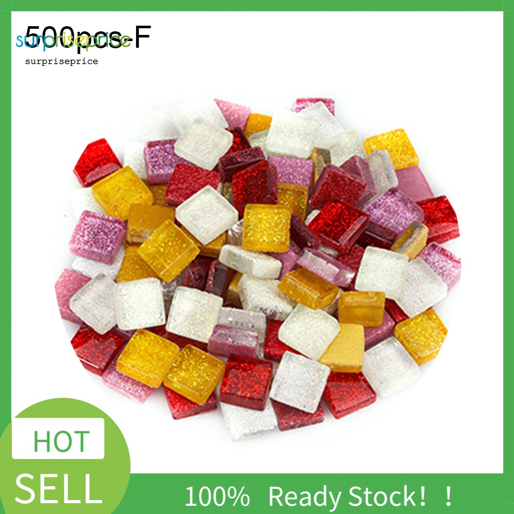 Set 500 Hạt Sứ Vuông 1x1cm Phối Màu Lấp Lánh Trang Trí Nhà Cửa DIY