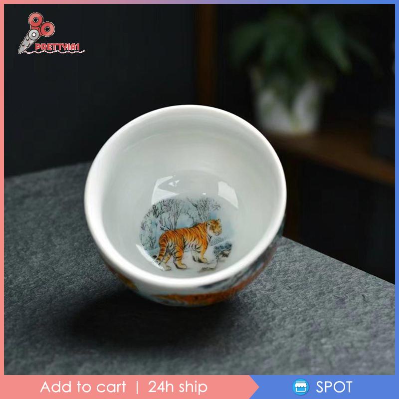 Cốc Sứ Uống Trà Kiểu Truyền Thống Prettyia1 Dùng Làm Quà Tặng