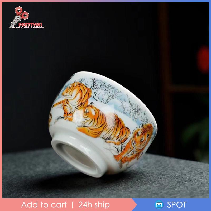 Cốc Sứ Uống Trà Kiểu Truyền Thống Prettyia1 Dùng Làm Quà Tặng