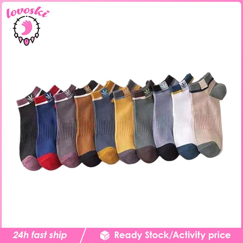 Set 10 Đôi Vớ Cổ Thấp Thoải Mái Thấm Hút Mồ Hôi Cho Nam Chạy Bộ