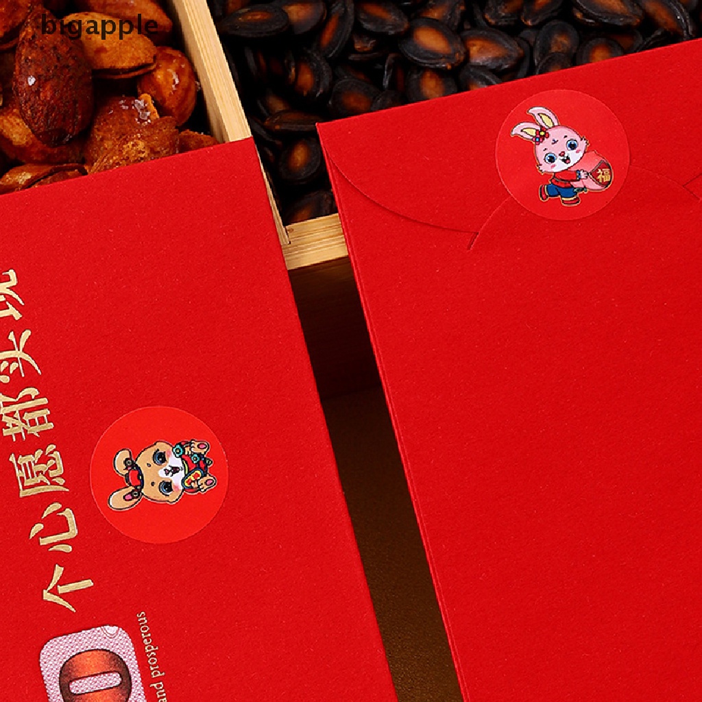 Cuộn 200 Miếng Dán Trang Trí Năm Mới 2023 Hình Thỏ Hoạt Hình Dễ Thương