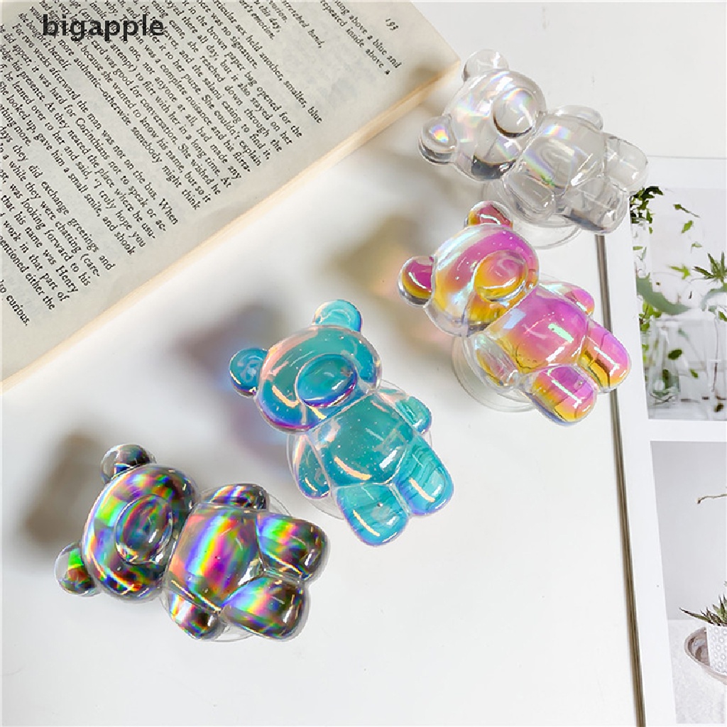 Bigapple Giá Đỡ Điện Thoại Hình Gấu Pha Lê Nhiều Màu 3D Hàn Quốc RDG