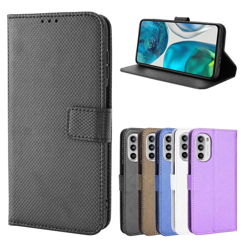 Bao Da Điện Thoại Nắp Lật Kèm Ngăn Đựng Thẻ Đính Kim Cương Cho Motorola G52j 5G Motorola G52j 5G